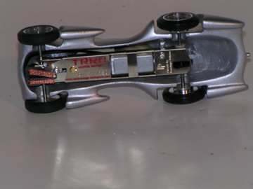 UNDERSIDE OF THE 1/32ND SCALE MERCEDES AVUS 1935