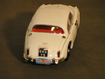 REARVIEW OF THE 1/32ND SCALE JAGUAR MK 2.TOUR DE FRANCE 1960.# 326 OF 500.RTR