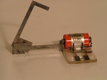 MADE BY GENE. MOTOR TESTER & MEASURING DEVICE FOR 1/32ND SCALE CARS USED AT ROCKFORD RACE TRACK.