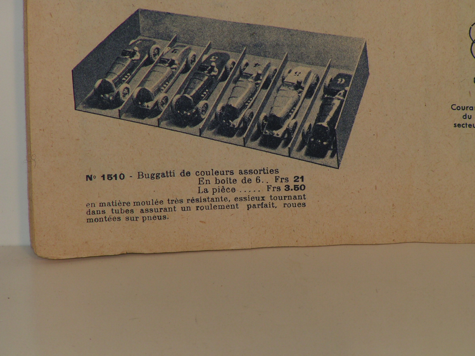 1937 CATALOG SHOWING THE BUGATTIS