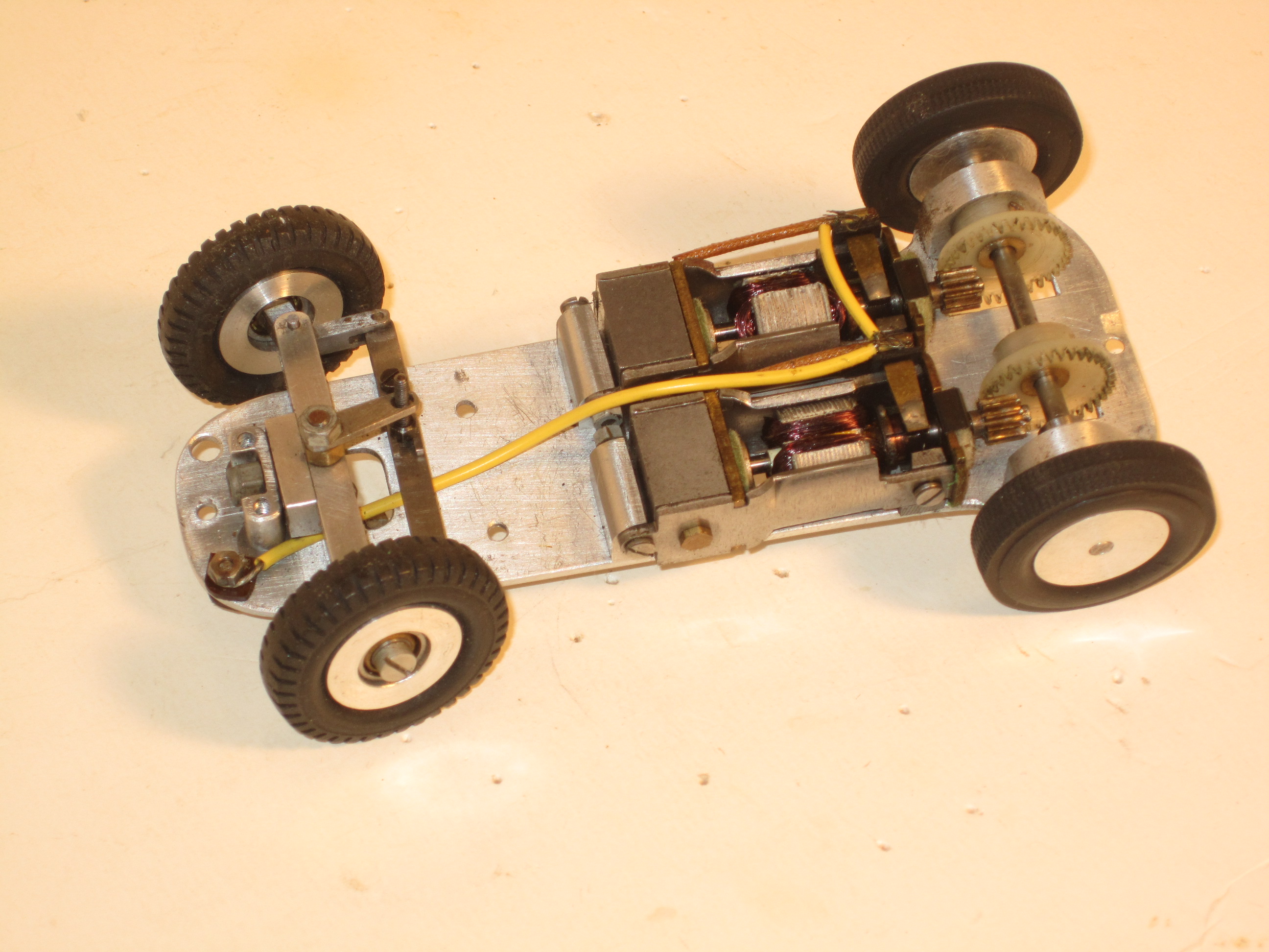 view of the double x04 motor 1/24 Merit BRM type 25 chassis