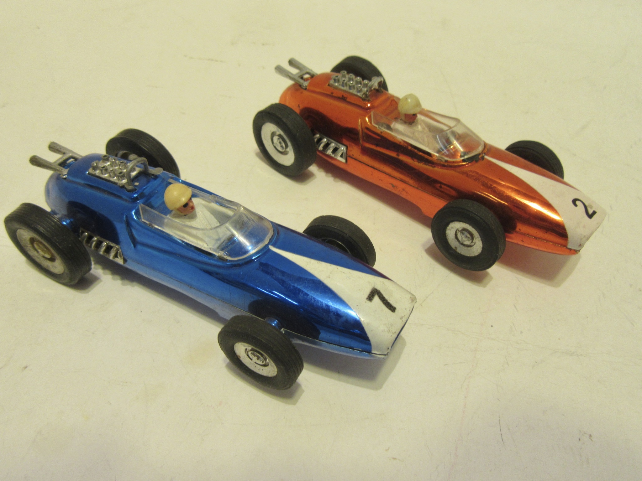 TWO 1/48th SCALE CHROMED LOTUS 29s MADE IN HONG KONG BY SPEEDKING FOR SPEEDMARX