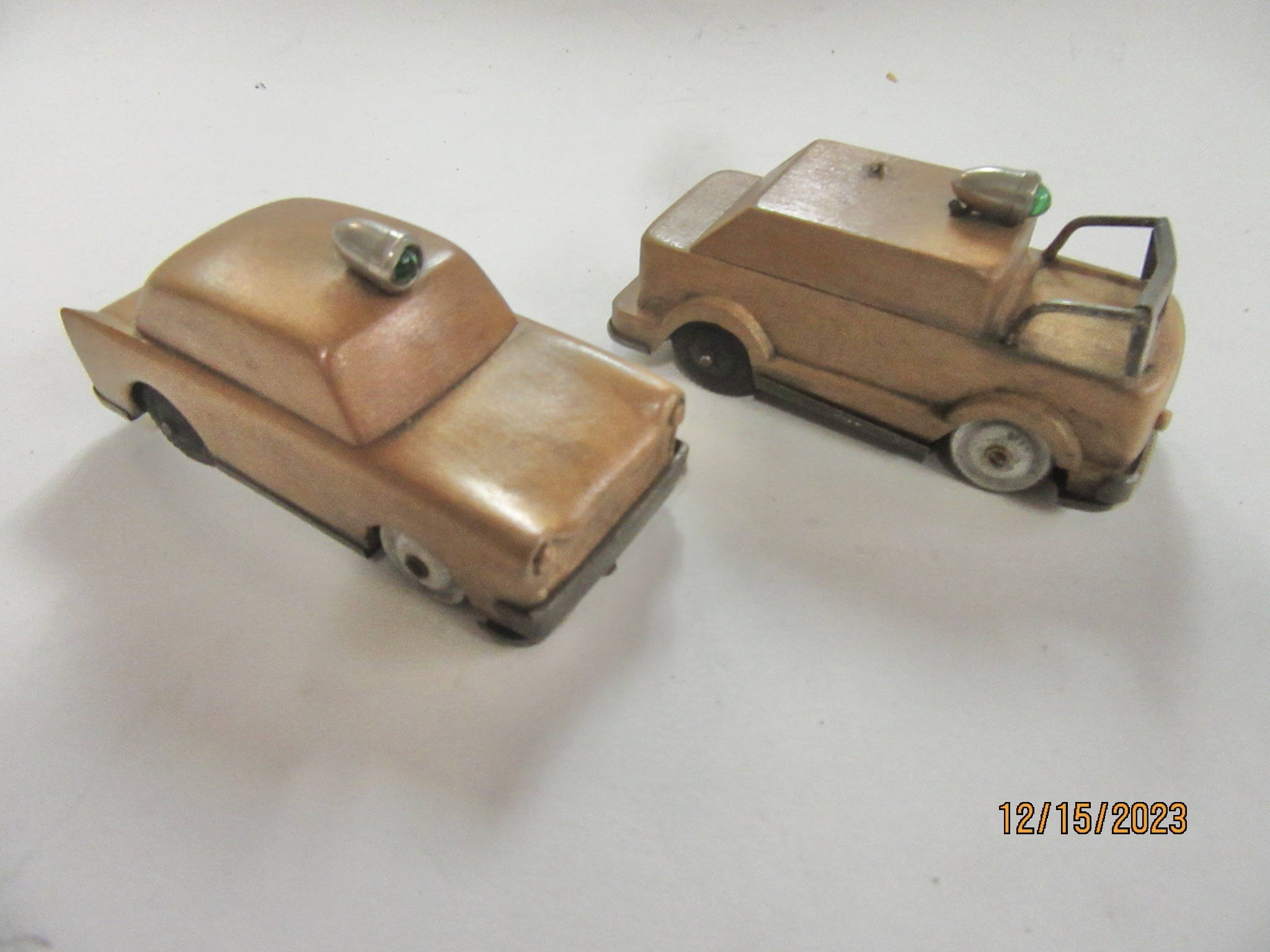 1/43rd wood bodied prototypes 1959 ? A firetruck & a police car