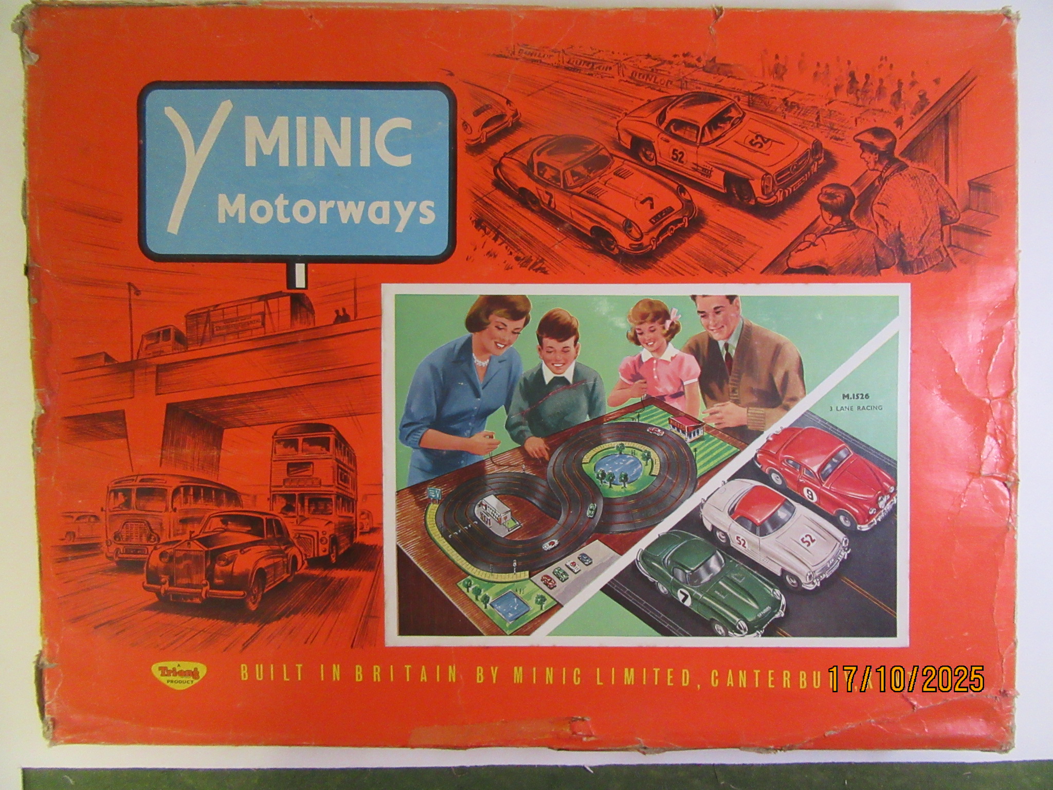 HO SCALE 3 LANE SET, MERCEDES 300SL, JAGUAR XKE, & JAGUAR SEDAN. VERY RARE