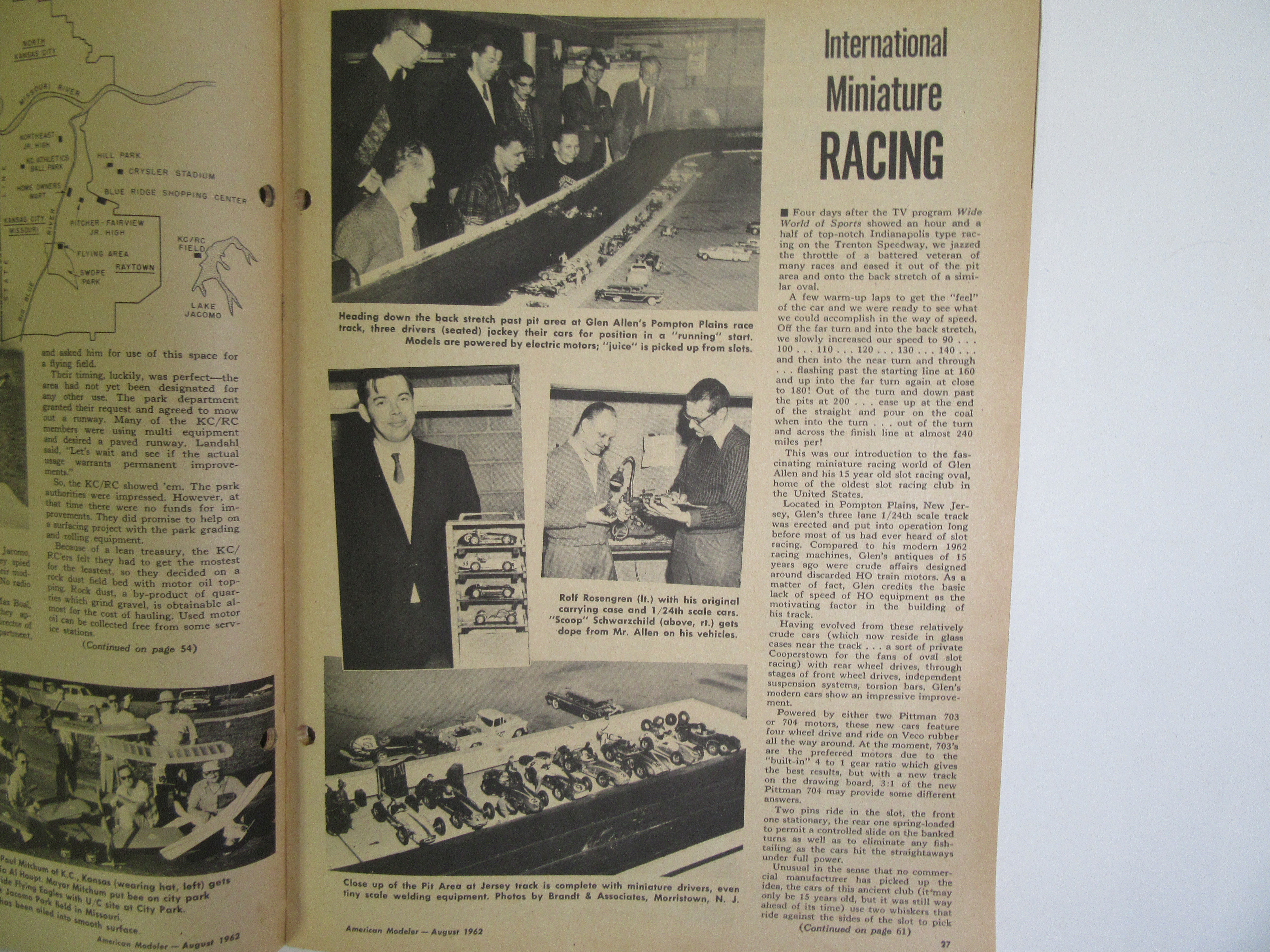ARTICLE ON THE RACE TRACK IN THE AUGUST 1962 AMERICAN MODELER MAGAZINE