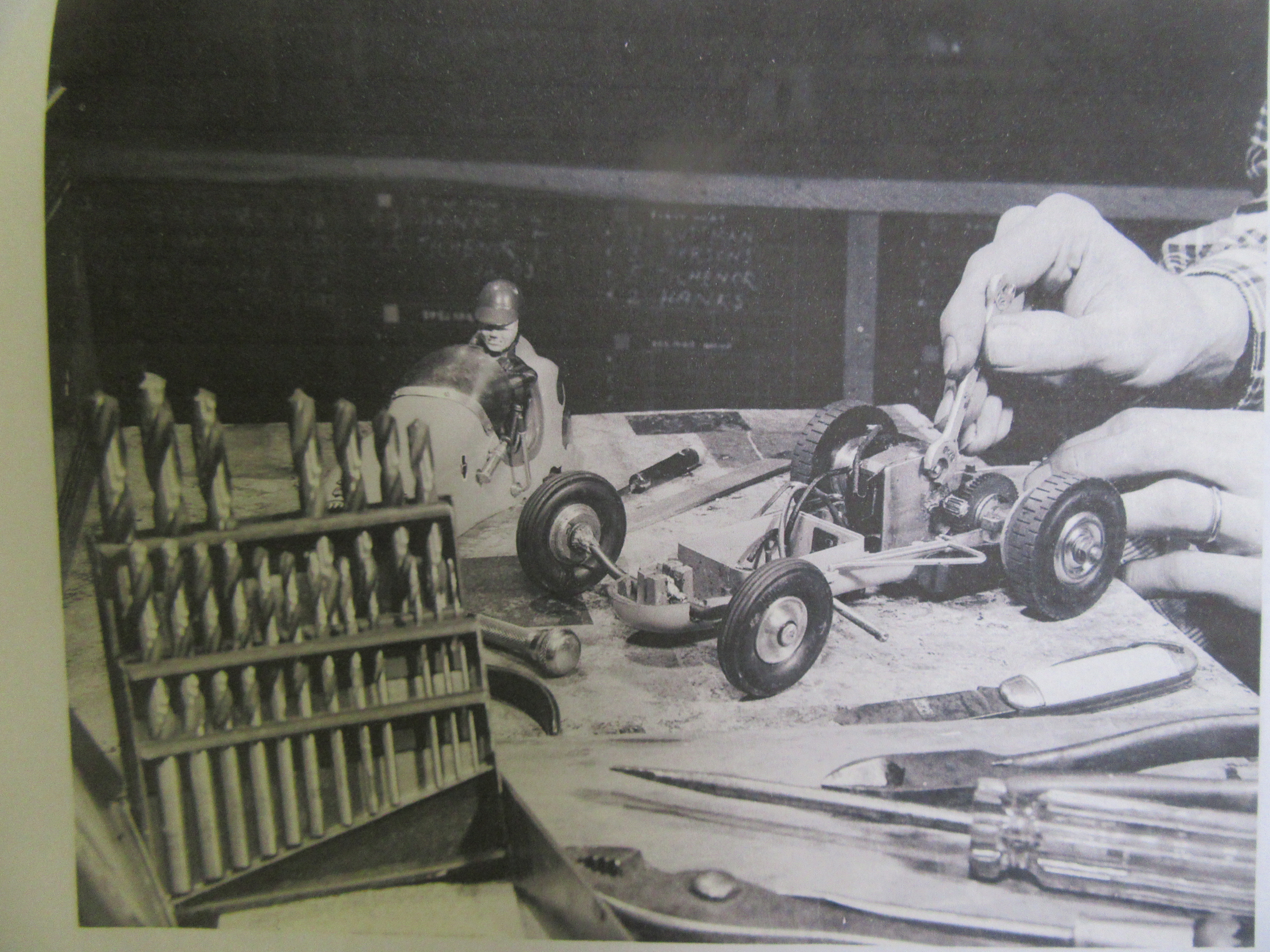 WORKING ON A RACE CAR