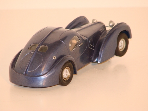 REARVIEW OF THE 1/32ND SCALE FIBERGLASS BODY 1937 BUGATTI ATLANTIC.
