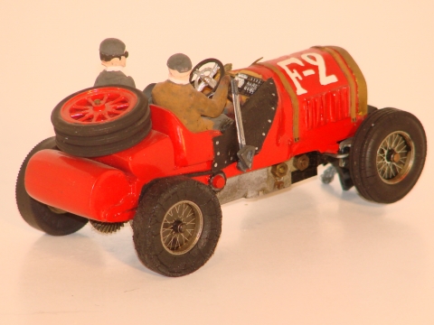 REARVIEW OF THE 1/32ND SCALE WOOD BODY 1907 FIAT.