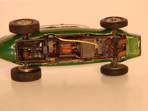 BOTTOM OF THE 1/32ND SCALE WOOD BODY CONNAUGHT