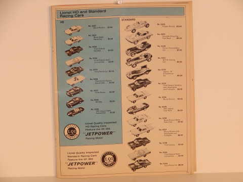 CATALOG PAGE SHOWING HO & 1/32 CARS