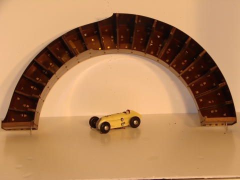 CAR & UNDERSIDE OF THE TRACK SHOWING THE WOOD SUPPORTS